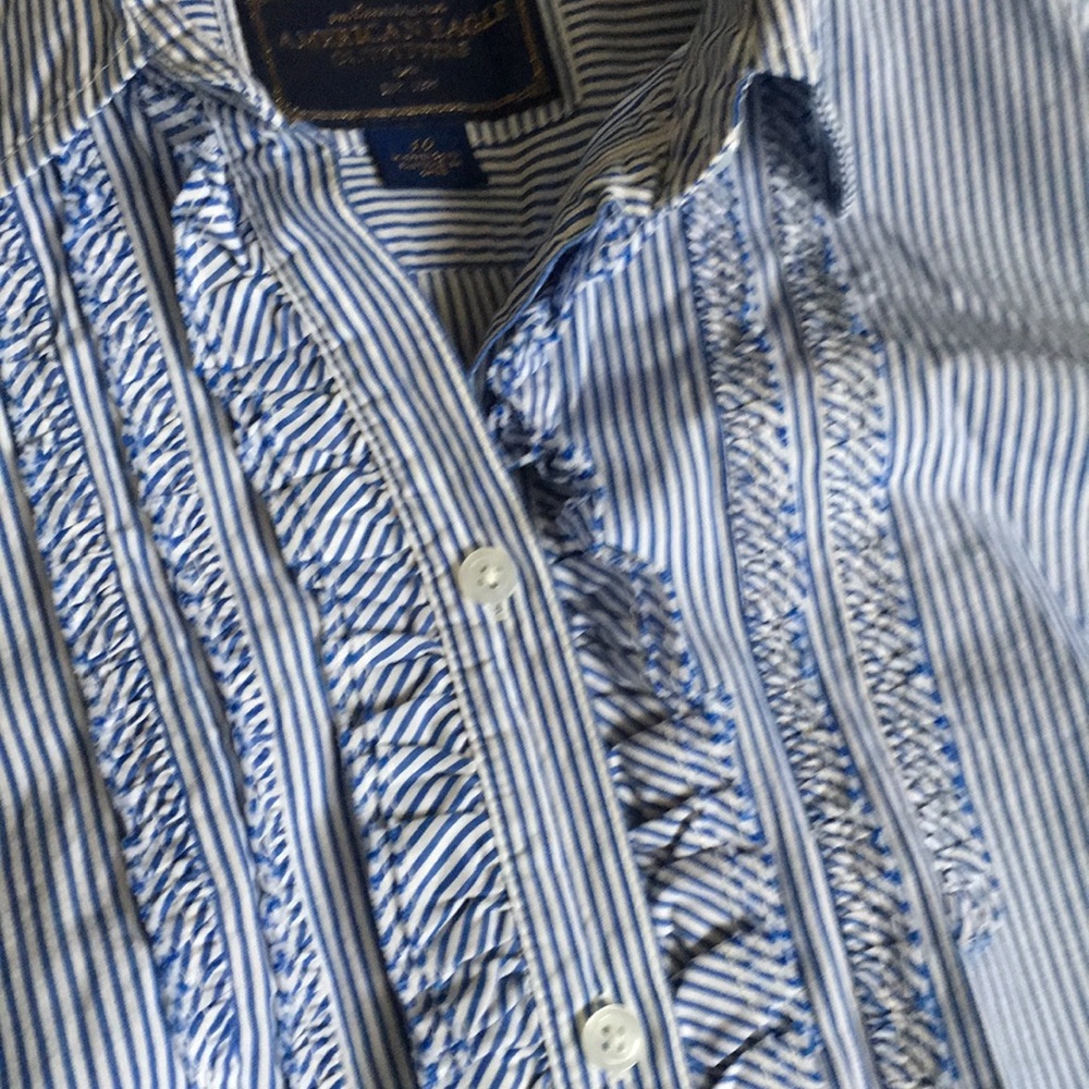 American Eagle Ruffle Button Down Blouse - image 2